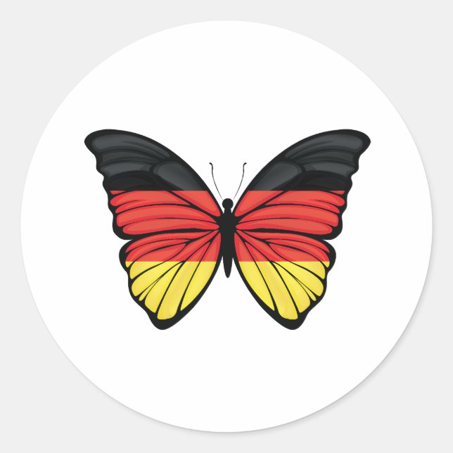 Sticker Rond Papillon Hypolimnas Allemagne (Devant)