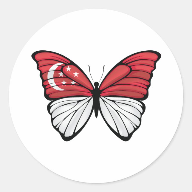 Sticker Rond Papillon Hypolimnas de Singapour (Devant)