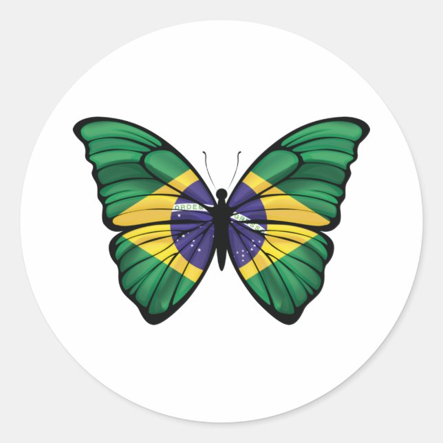 Sticker Rond Papillon Hypolimnas du Brésil (Devant)
