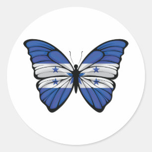 Sticker Rond Papillon Hypolimnas du Honduras