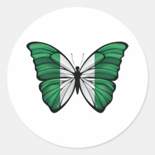 Sticker Rond Papillon Hypolimnas du Nigeria