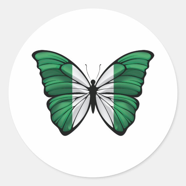 Sticker Rond Papillon Hypolimnas du Nigeria (Devant)