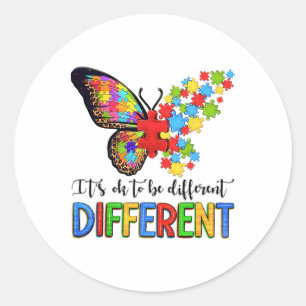 Sticker Rond Papillon Il est bon d'être une Sensibilisation sur