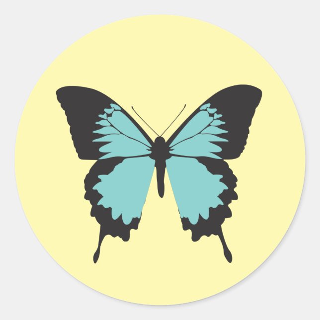 Sticker Rond Papillon illusima Jaune (Devant)