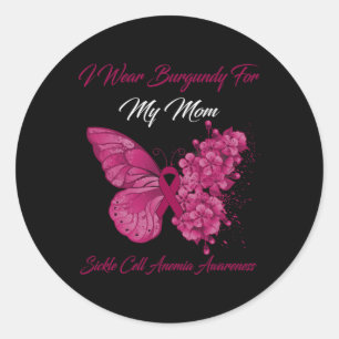 Sticker Rond Papillon Je Porte La Bourgogne Pour Ma Mère Cellul