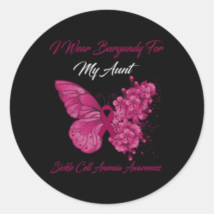 Sticker Rond Papillon Je Porte La Bourgogne Pour Ma Tante Cellu