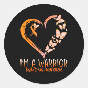 Sticker Rond Papillon Je suis un guerrier Rsd Crps Sensibilisat