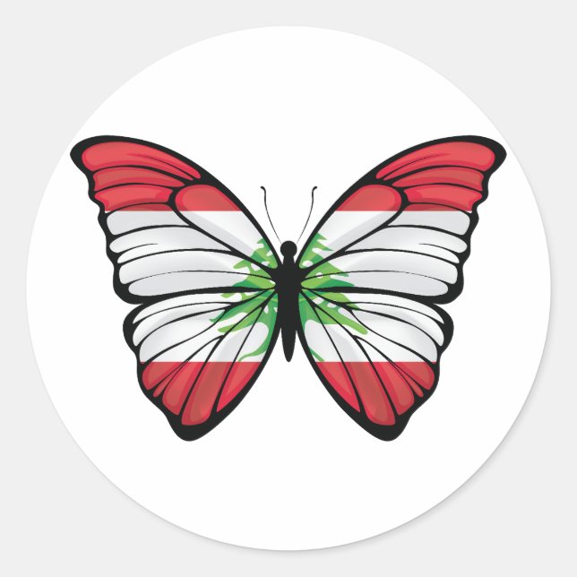 Sticker Rond Papillon Liban Hypolimnas (Devant)