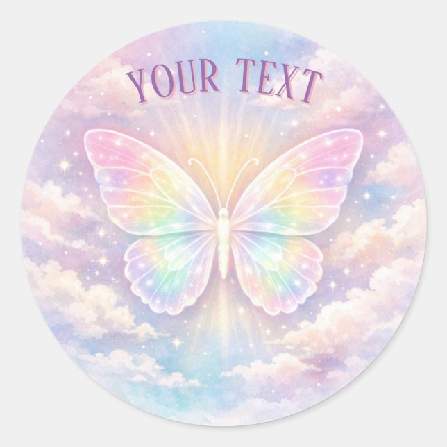 Sticker Rond Papillon lumineux commémoratif (Devant)