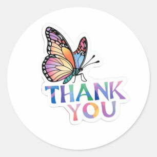 Sticker Rond Papillon Merci