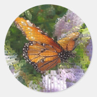 Papillon Monarque Mosaïque sur Fleurs Photo Artist