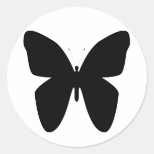 Sticker Rond Papillon noir