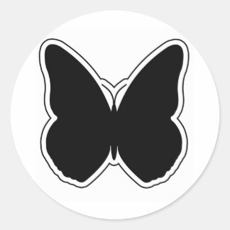 Sticker Rond Papillon noir et blanc