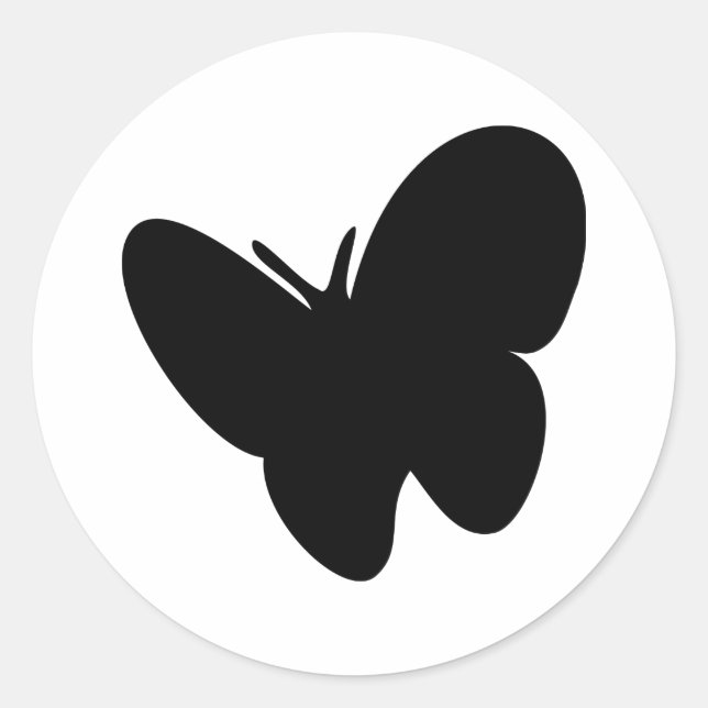 Sticker Rond papillon noir - papillons (Devant)