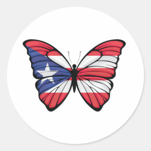 Sticker Rond Papillon Porto Rico Hypolimnas