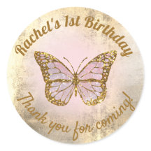 Papillon rose merci d'être venu