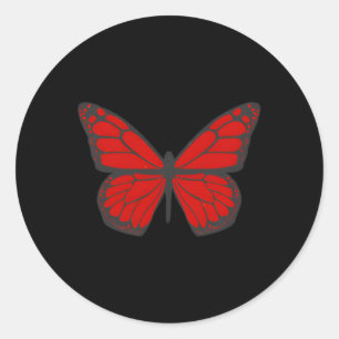 Sticker Rond Papillon rouge Grunge esthétique doux