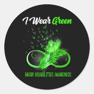 Sticker Rond Papillon Ruban Feather Handicap Cerveau