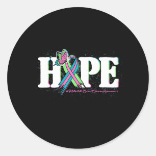 Sticker Rond Papillon Ruban Hope Métastatique Cancer du sein