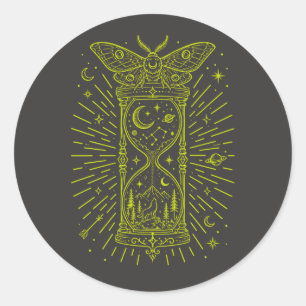 Sticker Rond Papillon Sphinx à Tête de Mort Heur du Loup Hurlan