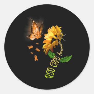 Sticker Rond Papillon Tournesol Tiré Dt Sensibilisation 1