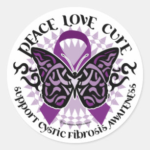 Sticker Rond Papillon tribal de la fibrose kystique