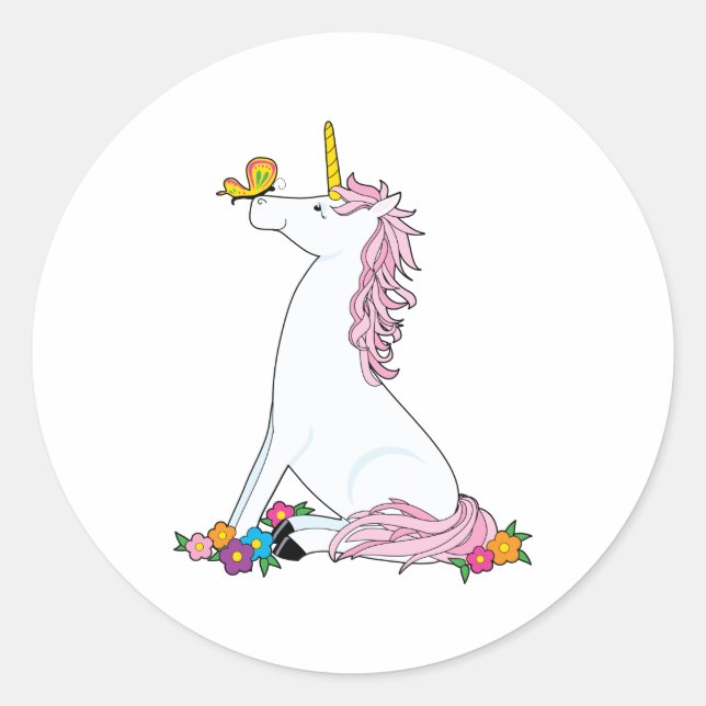 Sticker Rond Papillon Unicorn (Devant)