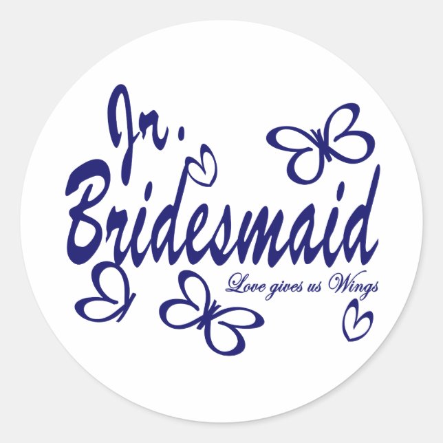 Sticker Rond Papillon Wedding/Jr.Bridesmaid (Devant)