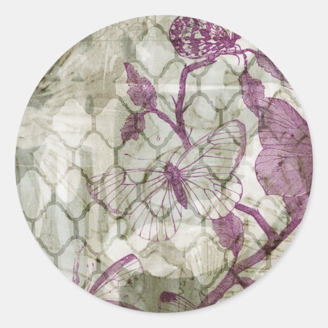 Sticker Rond Papillons arabes IV (Devant)