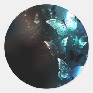 Sticker Rond Papillons de nuit à la menthe