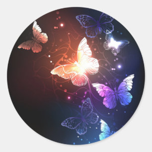 Sticker Rond Papillons de nuit lumineux