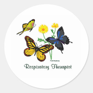 Sticker Rond Papillons de thérapie respiratoire