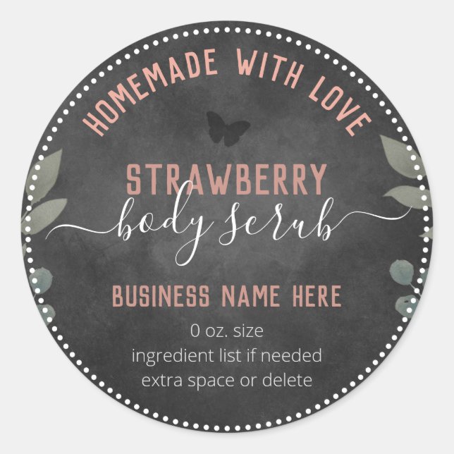 Sticker Rond Papillons floraux Custom Business Body Scruter (Devant)