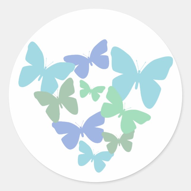 Sticker Rond Papillons pastel (Devant)