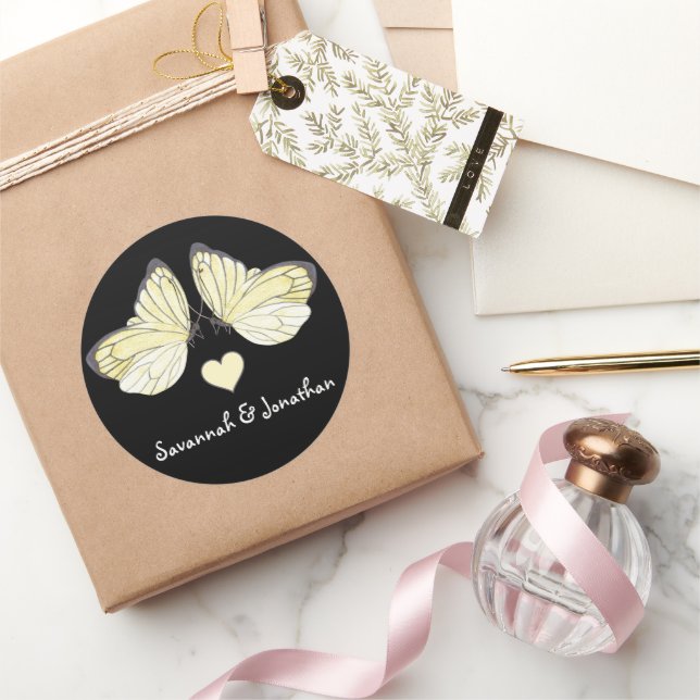 Sticker Rond Papillons tourbillons violet (Cadeaux)