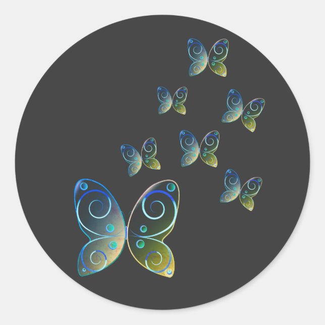 Sticker Rond papillons volants nature sweat - shirt à capuche (Devant)