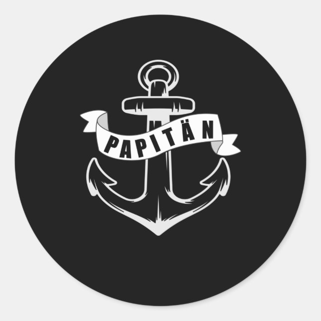 Sticker Rond Papita Fête des pères Best Papa Ancre Nord (Devant)