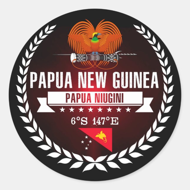 Sticker Rond Papouasie-Nouvelle-Guinée (Devant)