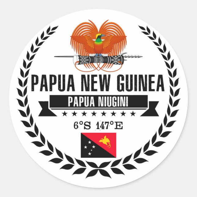 Sticker Rond Papouasie-Nouvelle-Guinée (Devant)