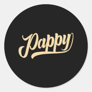 Sticker Rond Pappy Shirt Funny Fête des Pères Grand-père Papy G