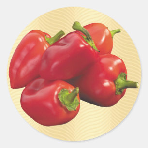 Sticker Rond Paprikas Rouges