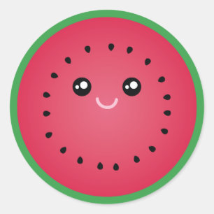Sticker Rond Pâque Juicy Slice Cute Kawaii Funny Foody