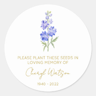 Sticker Rond Paquerette de Delphinium | Sachet de graines de so