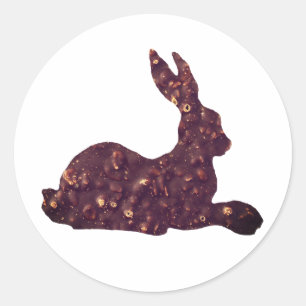 Sticker Rond Pâques, Chocolat Brown