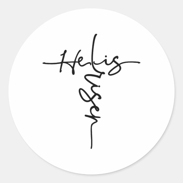 Sticker Rond Pâques chrétien Il Est Ressuscité Soleil Résurrect (Devant)