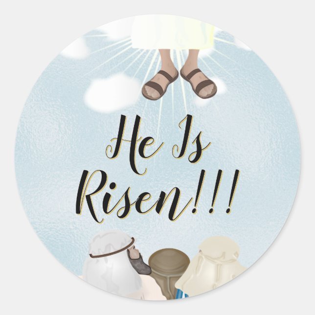 Sticker Rond Pâques Christ est ressuscité (Devant)