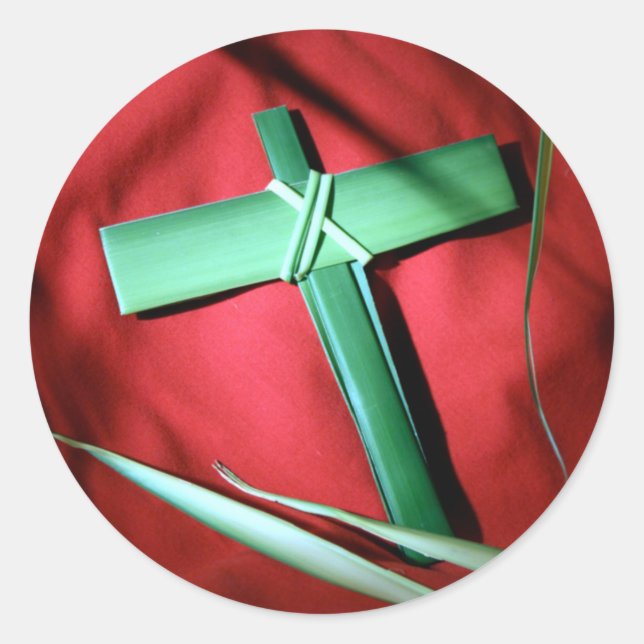 Sticker Rond Pâques et palmiers Dimanche Crossages et scènes (Devant)