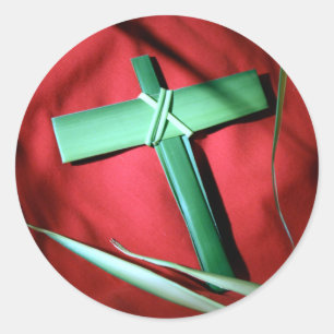 Sticker Rond Pâques et palmiers Dimanche Crossages et scènes