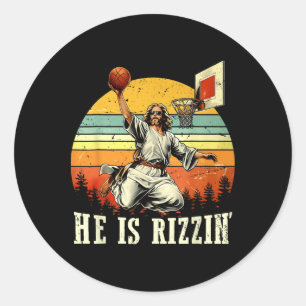 Sticker Rond Pâques Il Est Rizzin Chrétien Religieux Garçons En