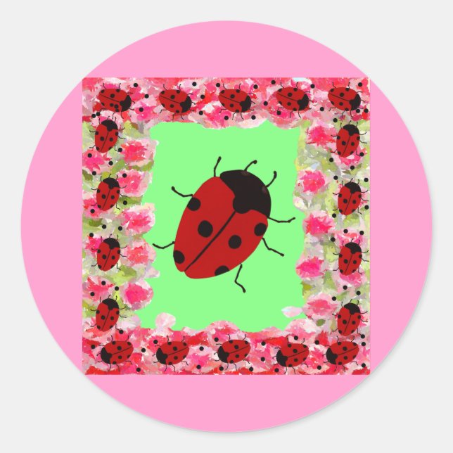 Sticker Rond Pâques Ladybug (Devant)